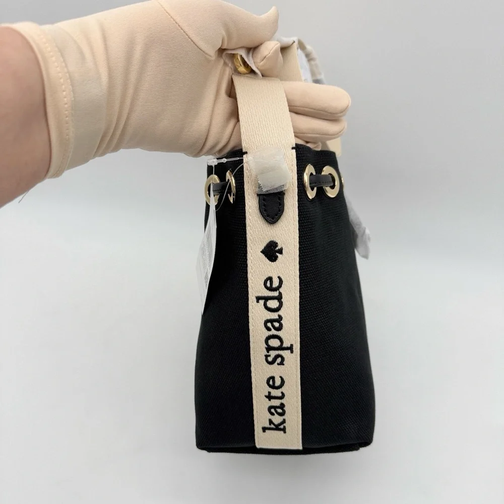 Kate Spade Kip Canvas Bucket Bag Black - Picture 4 of 15